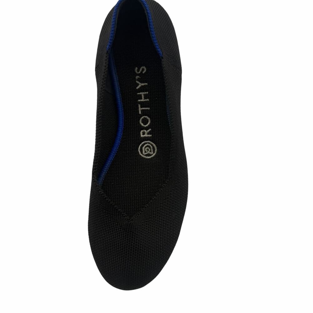 Rothy’s The Flat Black Round Toe Slip On Size 6 Knit Comfort Classic‎ Washable - Picture 10 of 14